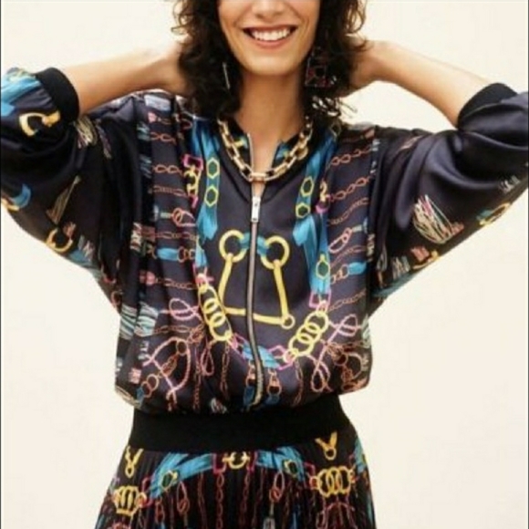 Zara Chain Print Bomber - Medium - Picture 2 of 8